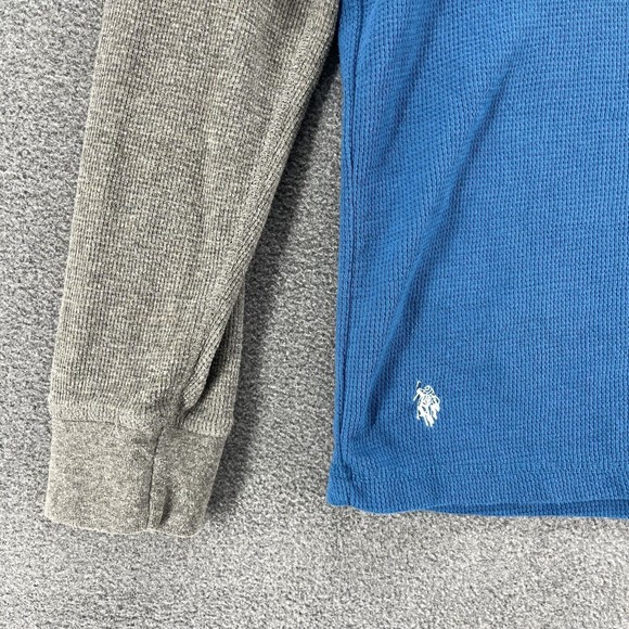 US Polo Assn‎ Sweater Mens Size M Blue Gray Pullover Crew-Neck Knit long sleeve - Picture 6 of 12